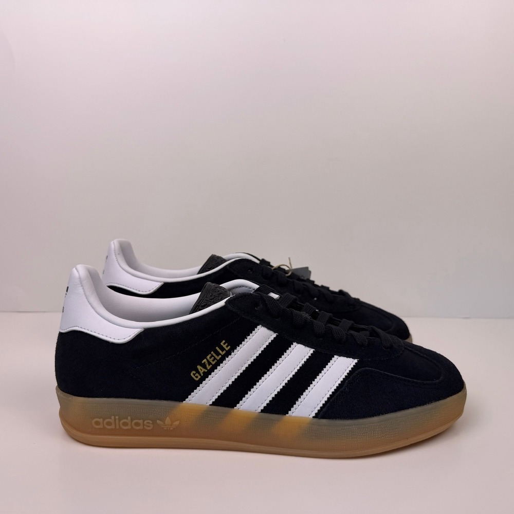 Adidas Gazelle Sneakers Men's Size 8.5 Suede Black/White/Gum JI2060